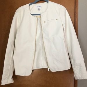 Calvin Klein White leather jacket